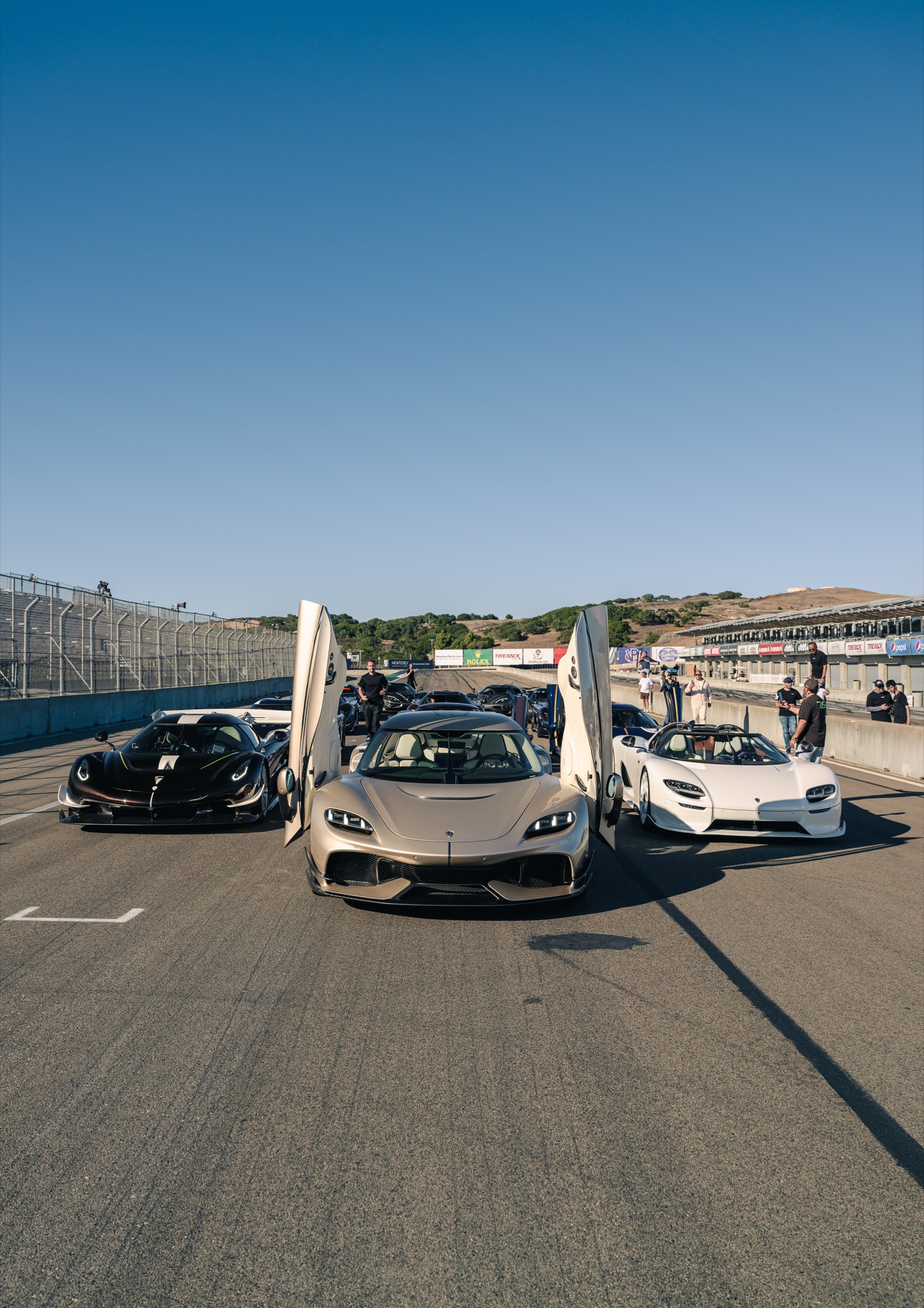 The Koenigsegg CC prototype on the grid at Laguna Seca